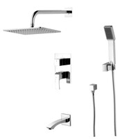 LM4522C Unit Смеситель для ванны и душа встраиваемый с доп лейкой, хром LEMARK