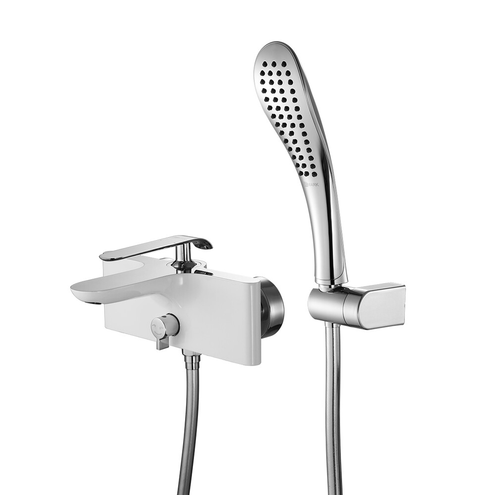 LM4914CW Melange Смеситель для ванны с коротким изливом, хром/белый LEMARK