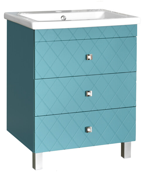 Подстолье SANTREK HOME "Аквамарин-60" (Софт Бриз) 3 ящика под умывальник "Como-60" 600х780х430