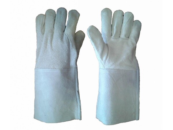 Краги спилковые пятипалые (защита от мех повреждений, повышенной тем-ры, износотойкие)СЕРЫЕ