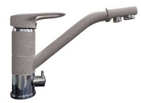 Смеситель Кухня GRANFEST  (2624-1) d=40 с краном пить.воды  (310-серый)