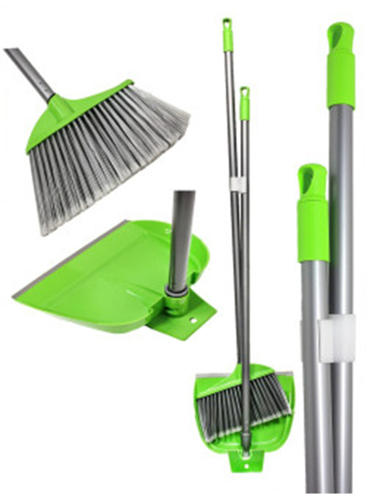 Комплект ПВХ с метлой св.зелёный, ручка метал. 85 см 60056 GREEN