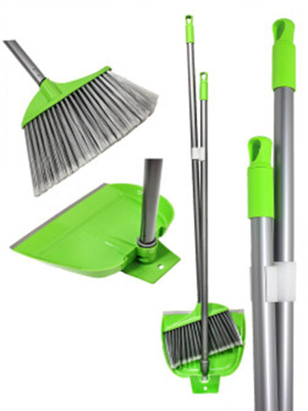 Комплект ПВХ с метлой св.зелёный, ручка метал. 85 см 60056 GREEN