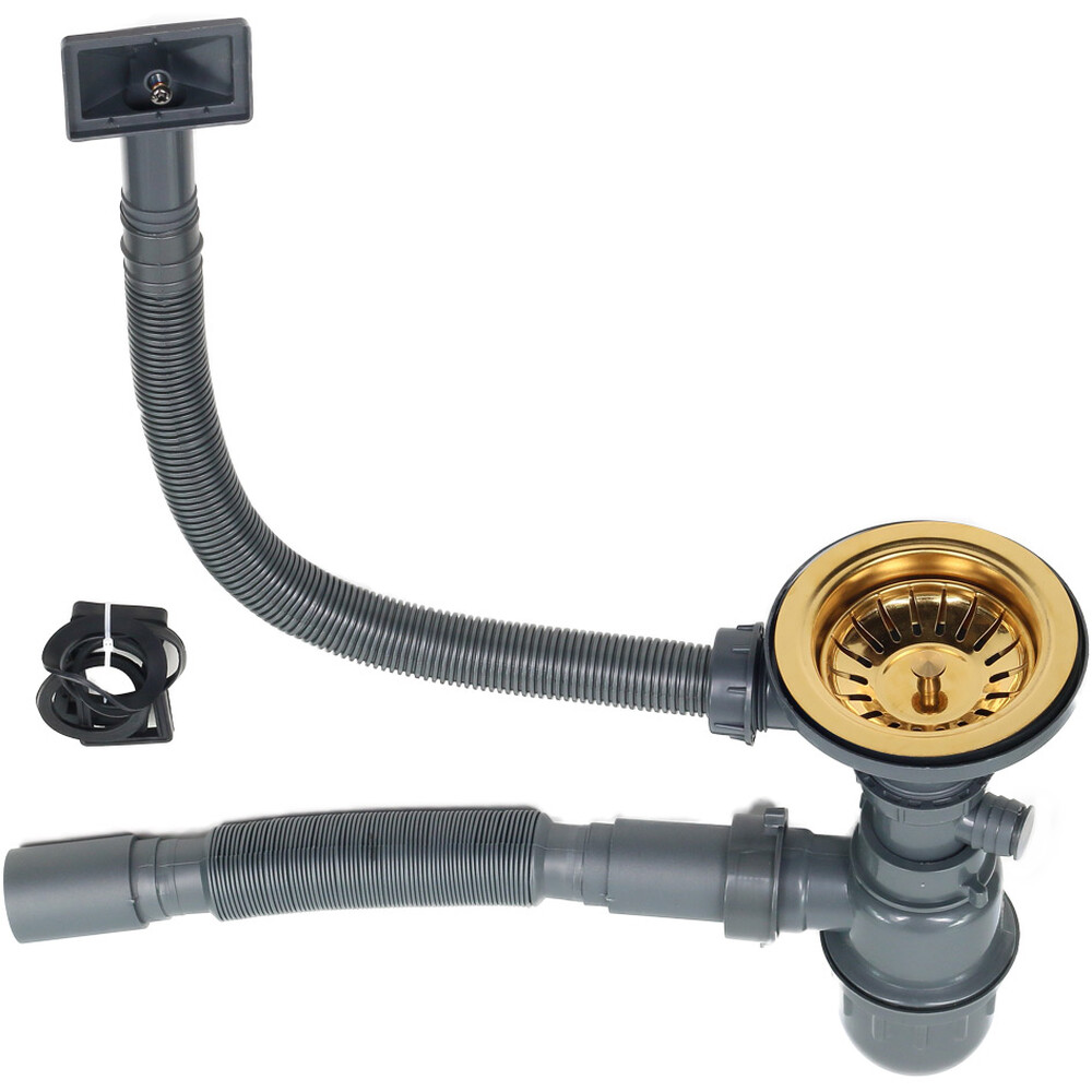 Мойка нерж врезная 780х510х200 т 3,0 ЗОЛОТО ЛЕВАЯ D7851HG-L (+ сифон) AISI 304 MLN