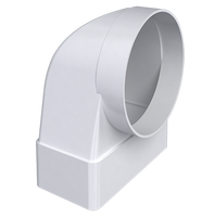 Соединитель угловой 90* плоск. воздуховода с фланц.воздухораспред. ERA 60х204 / D125 (620СК12,5ФП)