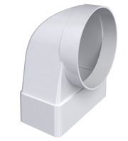 Соединитель угловой 90* плоск. воздуховода с фланц.воздухораспред. ERA 60х204 / D100 (620СК10ФП)