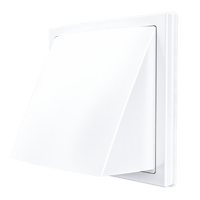 Выход стенной вытяжной с обратн.клапаном ERA 150х150/ фланец D100 (1515К10ФВ) белый