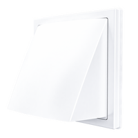 Выход стенной вытяжной с обратн.клапаном ERA 150х150/ фланец D125 (1515К12,5ФВ) белый