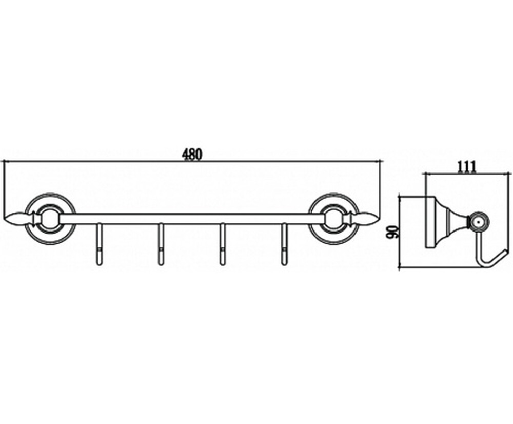 S-006874A Планка с клю. 4-й/Хром SAVOL ***