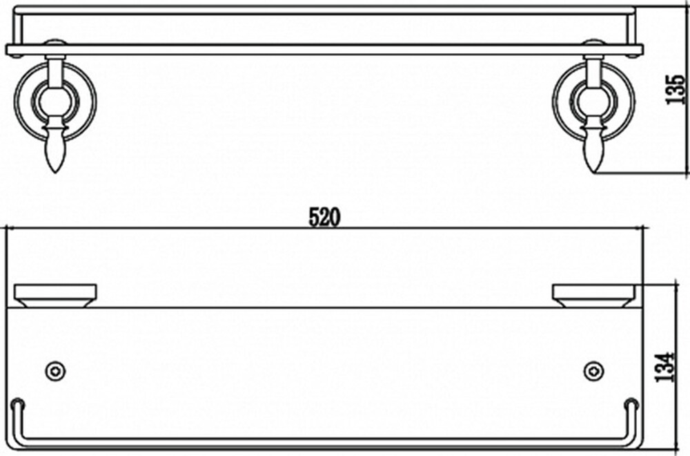 S-006891A Полка стекл 60 см/Хром SAVOL ***