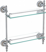 S-006822А Полка решетка угловая, двойн./Хром SAVOL