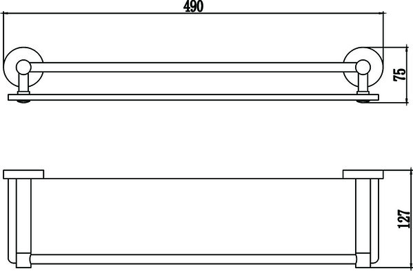 S-508791Полка прямая (стеклянная) 50 см Хром SAVOL ***