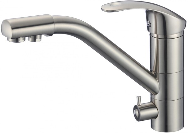 S-L1321L Смеситель Кухня под фильтр питьевой воды, на шпильке, шар.d 40. Сатин