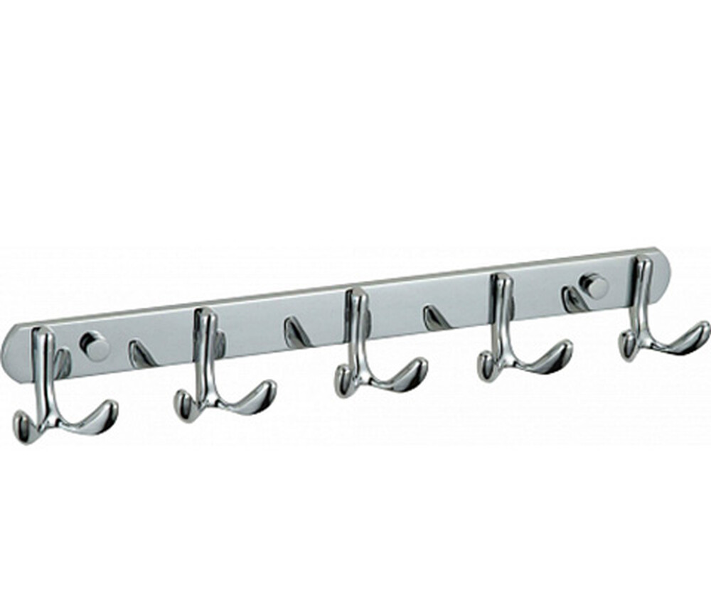 S-002255 Планка с крючками (5 крючков) Хром SAVOL
