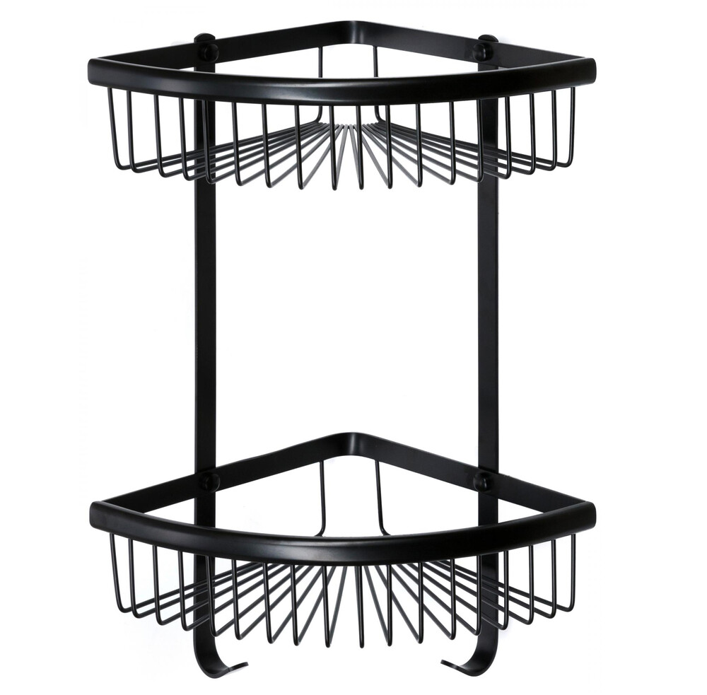 S-H5854-2 Полка решетка угловая двойная Черный SAVOL