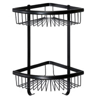 S-H5854-2 Полка решетка угловая двойная Черный SAVOL