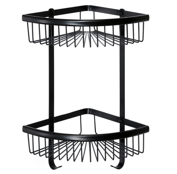 S-H5854-2 Полка решетка угловая двойная Черный SAVOL