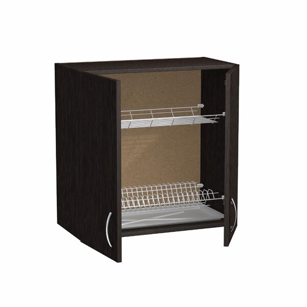 Шкаф для посуды 80 цвет Венге (под сушку) SANTREK HOME (ЛДСП)