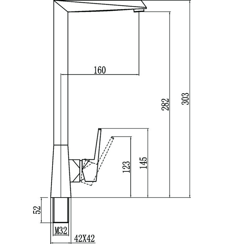 S-5512H Смеситель Тюльпан SAVOL шар. Черный