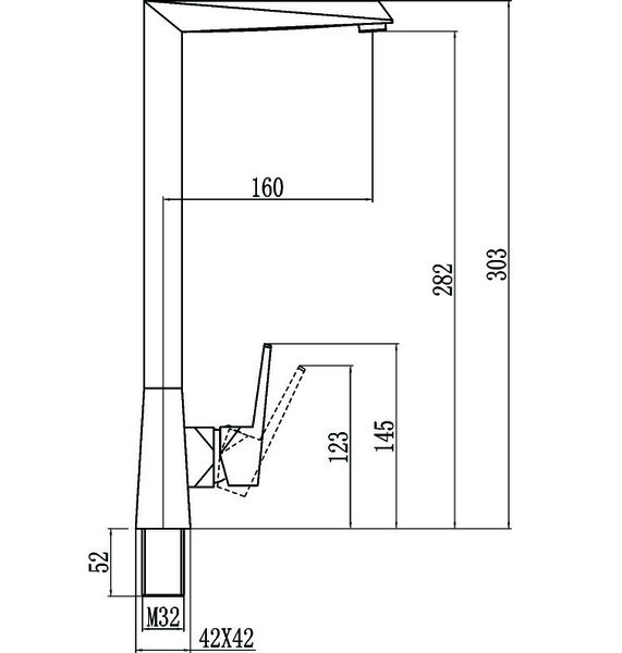 S-5512H Смеситель Тюльпан SAVOL шар. Черный