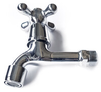 Кран водоразборный 1/2" с аэратором (ХРОМ) СТК/SANTREK AQUA-1002 Крест