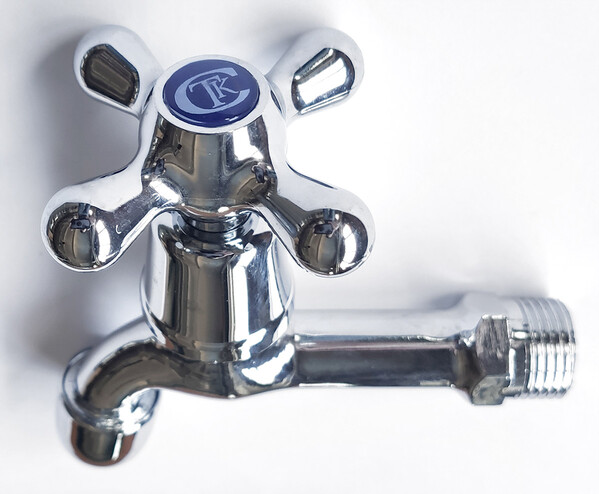 Кран водоразборный 1/2" с аэратором (ХРОМ) СТК/SANTREK AQUA-1002 Крест