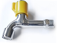 Кран водоразборный 1/2" с аэратором (ХРОМ) СТК/SANTREK AQUA-1006 YELLOW