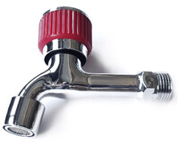 Кран водоразборный 1/2" с аэратором (ХРОМ) СТК/SANTREK AQUA-1007 RED