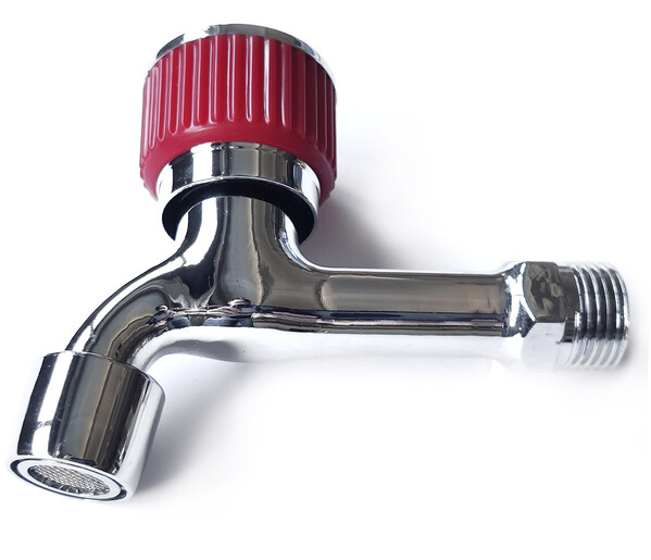 Кран водоразборный 1/2" с аэратором (ХРОМ) СТК/SANTREK AQUA-1007 RED