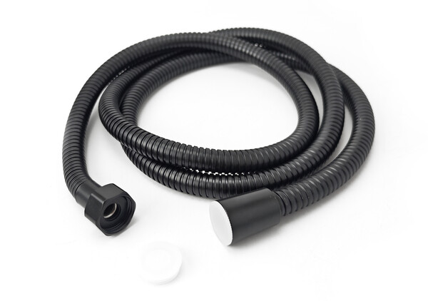 Шланг душевой имп/имп 1,5 м  SANTREK AQUA SB-10-150 в двойной оплетке, гайки из нержавейки, ЧЕРНЫЙ