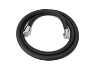 Шланг душевой имп/имп 1,5 м SANTREK AQUA SB-11-150 PVC/ПВХ оплетка, латунные гайки, вращение 360гр, ЧЕРНЫЙ