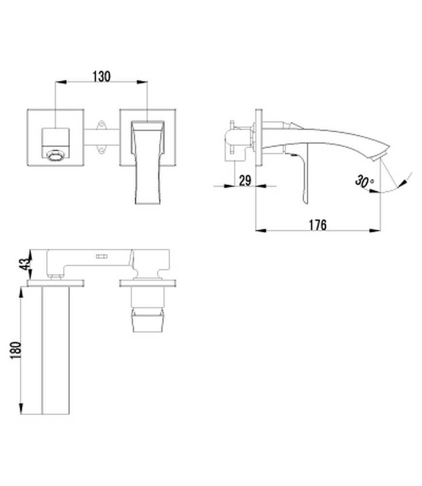 LM4526C Unit Смеситель для умывальника встраиваемый, эко-картридж 35мм, хром LEMARK