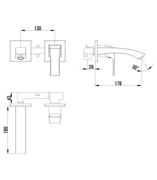 LM4526C Unit Смеситель для умывальника встраиваемый, эко-картридж 35мм, хром LEMARK