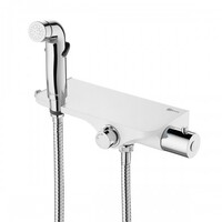 LM7169CW Solo Смеситель термостатический гигиен. душем, настенный, шланг 1,2м белый LEMARK