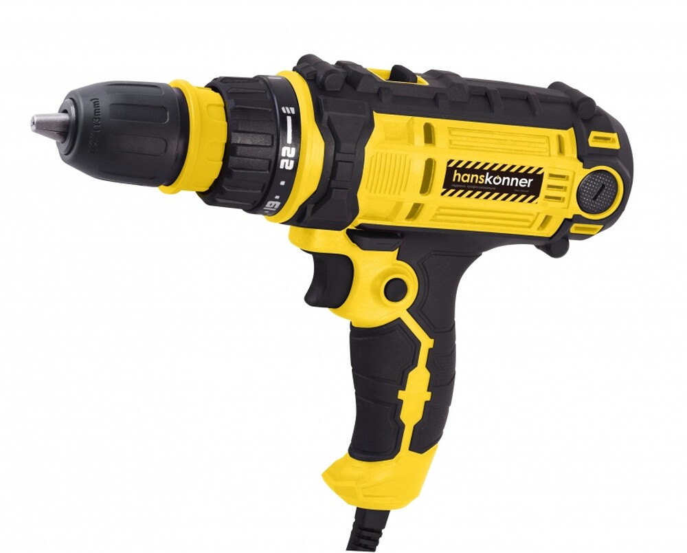 HID2145PC Дрель шуруповерт 2 скор, быстросъёмный патрон 13мм, 22+1, 50Нм, резин. каб,Hanskonner