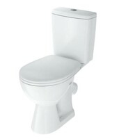 Унитаз-компакт Rosa "УЮТ" Белый, 2-х режимная арматура, антивсплеск, косой выпуск (г.Киров)