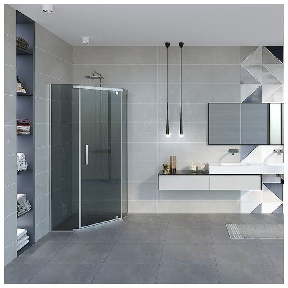 Душевое ограждение ERLIT ER10110V-C4 (100*100*200) стекло тонированное 6 мм. 3к.