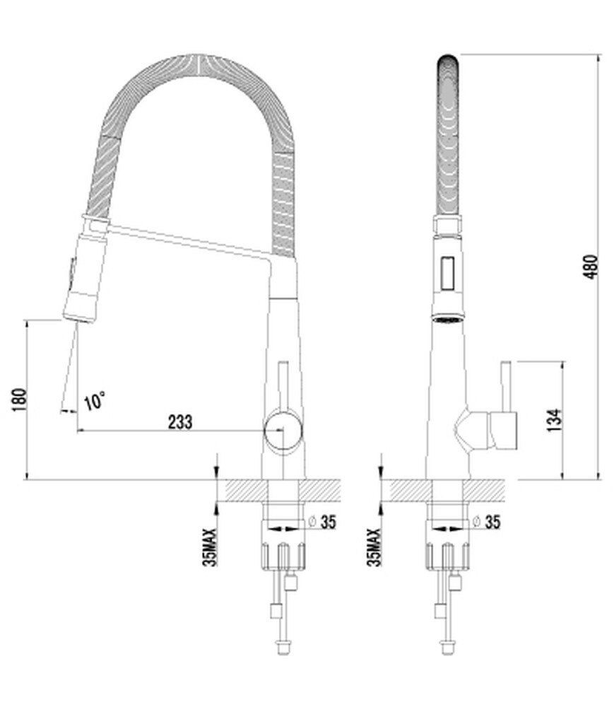 LM6002C Soul Смеситель для кухни с выяжным изливом, шланг 56 см,хром LEMARK