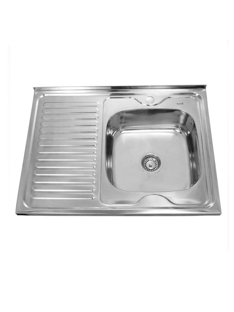 Мойка нерж 600х800х180 т.0,8 бол. сиф. (+ сифон) правая Китай